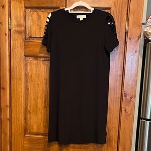 Michael Kors Black Mini Dress with Cut-Out Sleeves